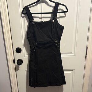Tripp NYC Black Mini Dress with Buckle Accents